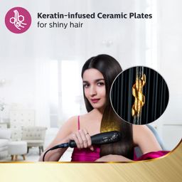 Philips BHS736/00 Kerashine Titanium Wide Plate Straightener with SilkProtect Technology. Straighten, curl, with Instant Shine for Thick Long Hair image 4