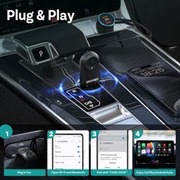 OTTOCAST Mini 2-in-1 Wireless CarPlay & Android Auto Adapter | One-Button Disconnect for Multi-User & Factory Rest | Bluetooth 5.3 & Wi-Fi 5.8Ghz | GPS Pass-Through| Firmware OTA Update | USB C/A image 5
