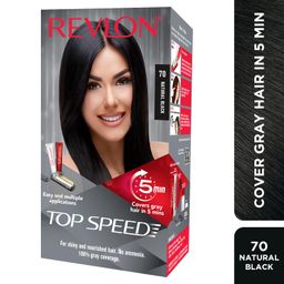Revlon Top Speed Hair Color for Women Natural Black | Ginseng Root Extract and Mother of Pearl | 100% Grey Coverage in 5 Minutes | Ammonia Free, Easy Application and Intense Conditioning image 2