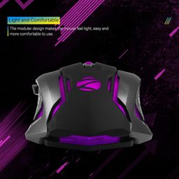 zebronics ZEBRONICS-Transformer-M with a High-Performance Gold-Plated USB Mouse: 6 Buttons, Multi-Color LED Lights,High-Resolution Sensor with max 3600 DPI, and DPI Switch(Black) image 5