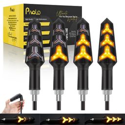 Pivalo Bike Indicator LED Bulb with Crystal Design Running Super Bright Front and Back Turn Signal Light Universal for All Motorcycle and Scooty (Set of 4, Yellow) image 1