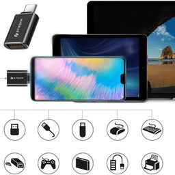 STRIFF Type C 3.1/3.0 to USB A Female OTG Adapter Compatible with MacBook Pro/Air 2019 2018 2017, Galaxy S20 S20+ Ultra Note 10 S9 S8USB Adapter, MacBook Air 2018 & All Type-C Devices image 4