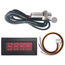 DIGITEN 4 Digital LED Tachometer RPM Speed Meter+Hall Proximity Switch Sensor NPN Red image 1