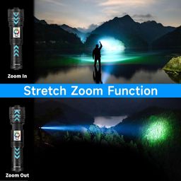 DOCOSS Metal C20 Rechargeable Torch Light High Power,6-8 Hrs Work time,Long Distance 1,2km Powerful Ultra Bright Led Torch Light/Zoomable Flash Light Long Range,Waterproof,Aluminium Body(Black) image 4