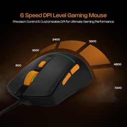 Archer Tech Lab Wired Gaming Keyboard and Mouse Combo| Full Size 104 Keys, 19 Anti-Ghosting| 6 Button Mouse Adjustable 7200 DPI, 13 RGB Modes, Braided Cable| for PC, Laptop, Windows, Mac, Linux(G200) image 5