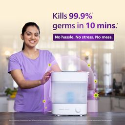 Philips Avent Sterilizer I No.1 Brand Recommended by Moms Worldwide | Kills 99.9%* Germs in 10 mins Cycle with Natural Steam Sterilization I Stays Sterile Upto 24hrs* | SCF291/00 image 2