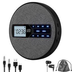 M-Amazup CD Player Portable, Rechargeable Portable CD Player with Dual Speakers and Anti Skip,CD,USB,AUX,LCD Display,Backlit Button,5 EQ,A-B Repeat,10 Speeds for Home Car Fabric Black image 1