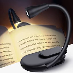 Parssufy ABS Study Lamp With 3 Modes - Portable Reading Light for Students, Eye-Caring LED Book Light With Clip (Black) image 1
