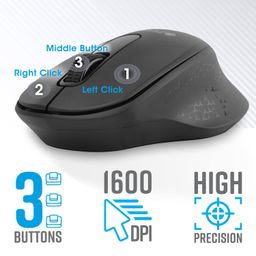 Zebronics Companion 200 Wireless Combo with Silent Operation Mouse, Full Size Keyboard, 1600 DPI, Integrated Multimedia, ON/Off, Power Saving Mode, 2.4GHz Nano Receiver and Plug Play Usage (Black) image 5