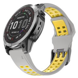 OVERSTEP Compatible with Garmin Fenix 7X Band, 26mm Quick Release Silicone Strap for Fenix 6X/Fenix 6X Pro/Fenix 5/Fenix 5X Plus/Fenix 3/Fenix 3 HR Smartwatch image 1