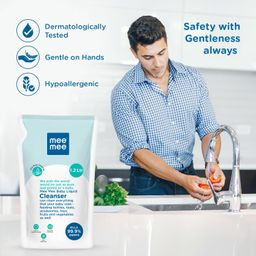 Mee Mee Baby Liquid Cleanser 1 L, Anti-Bacterial Kills 99.9% Germs | for Feeding Bottles, Nipples, Accessories, Toys, Fruits & Vegetables | No Alcohol, One Drop Cleaning, Dermatologically Tested image 5