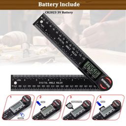 tbvhomm Digital Angle Finder Protractor, Angle Finder Ruler with 7inch/200mm, Angle Measuring Tool for Woodworking/Carpenter/Construction/DIY Measurement(2 Batteries Included) (Enhanced ABS) image 5