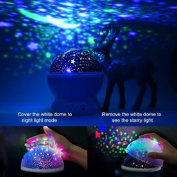Chocozone Night Light Lamp Projector, Star Light Rotating Projector, Star Projector Lamp with Colors and 360 Degree Moon Star Projection with USB Cable,Lamp for Kids Room (Random Colour) image 4