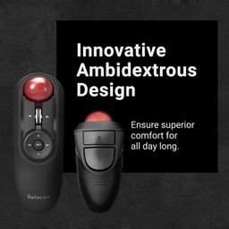 ELECOM Relacon Handheld Trackball Mouse, Thumb Control, 2.4GHz Wireless, Ergonomic Design, 10-Button Function with Smooth Tracking, Windows11, MacOS (M-RT1DRBK) image 3