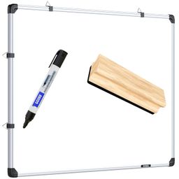 GOSHU White Board 3 feet x4 feet Double Sided Teaching Boards Both Side 3x4 ft. Writing Boards, One Side WhiteBoard & Reverse Side Chalkboard Surface with Whiteboard Marker and Wooden Duster image 1