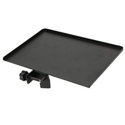 BROLAVIYA Microphone Stand Shelf Adjustable Metal Tray Holder, Compatible with Most Microphone Stands and Music Tripod Stands, Size 7.9” X 5.7” inch image 1