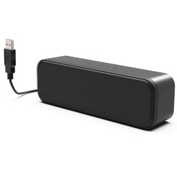 LIELONGREN [Newer] USB Computer Speaker for Desktop, Laptop Speaker, PC Speaker, Small Computer Soundbar with Hi-Quality Sound, Loud Volume, Rich Bass, Volume Control image 1