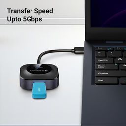 ZEBRONICS 400HB USB HUB, 4 Ports, USB 3.0, Transfer Speeds Upto 5 Gbps, Compact Design, LED Indicator, Multi OS Compatible, Micro USB (for Additional Power), Plug and Play image 4