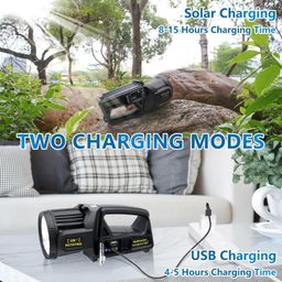 Abhsant Rotatable Most PowerfulRechargeable Power BankEmergency Hand Lamp LED Rechargeable Solar Searchlight Flashlight Solar Charging Portable Powerful LED Flashlight (AB-05) image 5