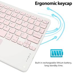elbme Elbme® Keyboard, Silent Lightweight Portable 78 Keys Wireless Keyboard with Touchpad for Laptops (Pink) image 3