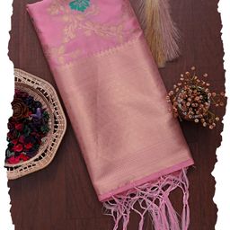 devangi Women's Woven Jacquard Banarasi Silk Printed Dupatta/Chunni with Meena Work, Width 1 Meter, Length 2.5 Meter image 1