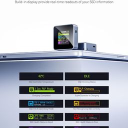 DOCKCASE Pocket M.2 2230 NVMe SSD Enclosure,Support 3s PLP Prevents Write Data Loss,USB 3.2 Gen 2 Type-C (10 Gbps), fits NVMe PCIe, Exclusive to Size 2230,Support M-Key B+M Key UASP (Grey) image 2