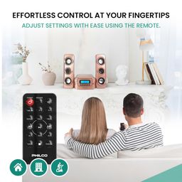 Philco Stereo Shelf Systems Compact CD Shelf System with Digital FM Stereo Radio, Bluetooth Wireless Technology, and Remote Control in Rose Gold | LCD Display | MP3 & AUX Port Compatible image 4
