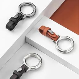 AUGEN Belt Loop Vegan Leather Leaf Key Ring Keychain For Keys Car image 3