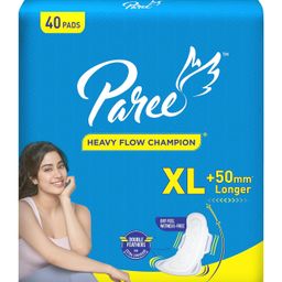 Paree Dry Comfort XL 40 Pads | Wider Back for Extra Coverage |Quick Absorption | Mild Fragrance|Heavy Flow Sanitary Pads for Women image 1