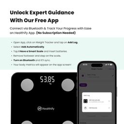 HealthifyMe Smart Scale | Track 11+ Key Body Metrics | 1 Month HealthifySmart Plan | Data Driven Smart Weight Loss with HealthifyMe Smart Scale | Black image 5