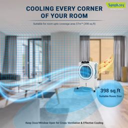 Symphony Sumo 75 XL Desert Air Cooler For Home with Honeycomb Pads, Powerful +Air Fan, i-Pure Console and Low Power Consumption (75L, White) image 3