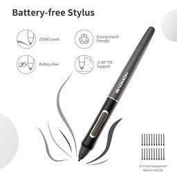 GAOMON Bluetooth Drawing Tablet WH851 8 x 5 inches Graphics Tablet, Digital Art Tablet Supports 16384 Levels, Intuitive Dial with 8 Shortcut Keys Work with Windows & Android & Mac (Grey) image 5