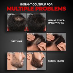 Beardo Blackout Hair Powder 4g - Black | Root Touch Up for Grey Hair | Instantly Covers Grey Roots, Beard Patches & Bald Spots | Thick Black Fiber Hairline Powder | Highly Pigmented, Long-Lasting & Matte Finish | Super-Fine Cover-up image 3
