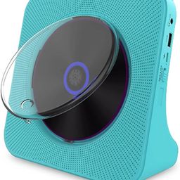 Portable CD Player, Bluetooth Walkman CD Music Player,Built-in HiFi Speakers, LCD Display, With Remote Control, Support CD, CDR, CD-RW, MP3-CD, WMA-CD (Color : Blue) image 1