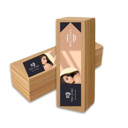Tom & Gee Plain Waxing Strips - Without Wax for Leg-Women (3" X 9", Beige Color),140 Count image 1