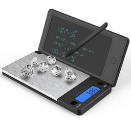 XIGSTA Mini Kitchen Food Scale lDigital Pocket Scale with Notepad |Pocket Weight Scale with LCD Display Writing Tablet |Weight Measuring machine for Kitchen Food Scale,Grams Jewelry_Black image 1