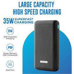 URBN 20000mAh 35W Turbo Fast Charging Power Bank | Dual Output | PD + QC Compatible | Two-Way Fast Charge | Pass-Through Charging | for MacBook Air, iPhone, Samsung, Android & More image 2