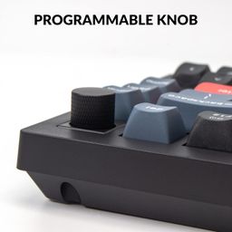 Keychron V1 Wired Custom Mechanical Keyboard Knob Version, 75% Layout QMK/VIA Programmable with Hot-swappable Keychron K Pro Red Switch Compatible with Mac Windows Linux Carbon Black (Non-Transparent) image 3