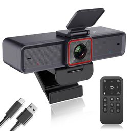 Angetube 4K Webcam for pc,AI Tracking,Remote Control 4K Web Camera/10X Digital Zoom 1080P 60fps Web cam with USB 3.0 HDR/Dual Noise Cancelling Microphones for Video Calls/Meetings/Streaming/Skype/Zoom image 1