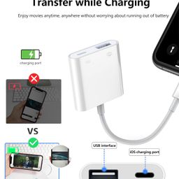 ruhza Lighting to USB Camera Adapter for iPhone with Charging Port USB 3.0 Female OTG Cable for iOS to Connect Card Reader USB Flash Drive U Disk Keyboard Mouse Hubs Midi image 4