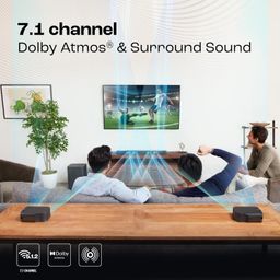 JBL Bar 800 Pro, 7.1 (5.1.2) Channel Truly Wireless Soundbar with True Dolby Atmos® 3D Surround Sound, 10” Down-Firing Wireless Subwoofer, PureVoice, HDMI eARC, Bluetooth, Wi-Fi & Optical Input (720W) image 2