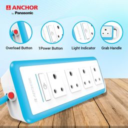 Anchor by Panasonic 16A 4 Socket Extension Board with 1 Universal & 3 Standard Sockets and 1.5 Mtr Extension Cord for Home & Office (22067) image 4