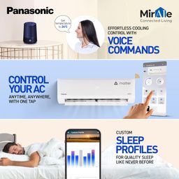 Panasonic 1.0 Ton 4 Star Premium Wi-Fi Inverter Smart Split AC (Matter Enabled, Higher Airflow, Copper Condenser, 7in1 Convertible, True AI, 4-Way, PM 0.1 Filter, CS/CU-NU12AKY4W, White) image 5