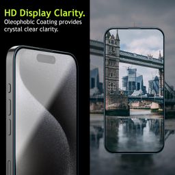 Amozo Easy Fit Tempered Glass Screen Protector Guard for iPhone 16 Pro Edge To Edge Coverage (with easy applicator) - Pack of 2 image 4