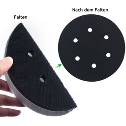 poliwell 6 Inch 6 Hole Hook and Loop Soft Sponge Interface Buffer Pad Cushion Buffing Pads for Sander Sanding Pad, 2-Pack image 3