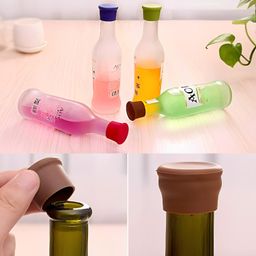 Syga Wine Stoppers Wine Silicone Caps Stoppers,Silicone Reusable Wine and Beverage Bottle Stoppers(Set of 5) image 2