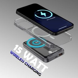 Kratos 22.5w Fast Charging wireless power bank for iPhone,10000mAh,USB Type C Output & Input,15w Wireless Output, for magsafe powerbank for iphone 12&above,All wireless Enable phone of Samsung,Oneplus image 3