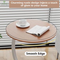 ada handicraft ADA Handicraft® Premium C Shaped End Table Side Table for Small Spaces Narrow Bedside Tables Night Stand Corner Sofa Table Couch Desk for Livingroom/Bedroom/Bathroom/Chai - Light Brown image 3