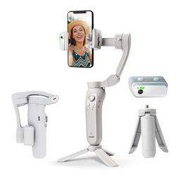 Digitek (DSG-007F AI) 3-Axis Gray Smartphone Gimbal - Foldable Handheld Vlogging Stabilizer with AI Tracking Feature & 4 Creative Operation Modes for Android & iOS - Smooth Videography image 1