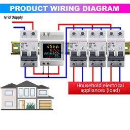 amiciSense 6 in 1 AC 40-300V 100A Digital Energy Meter, Frequency/Power Factor/Active Power/Current/Voltage Monitoring Device with Weather-Proof Mount (Single Phase), white image 2
